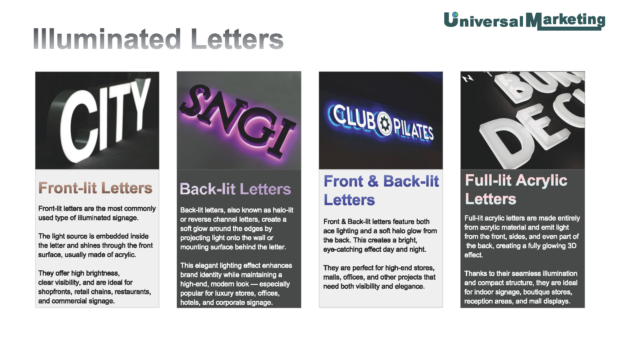 Premium signage solutions - Illuminated letters