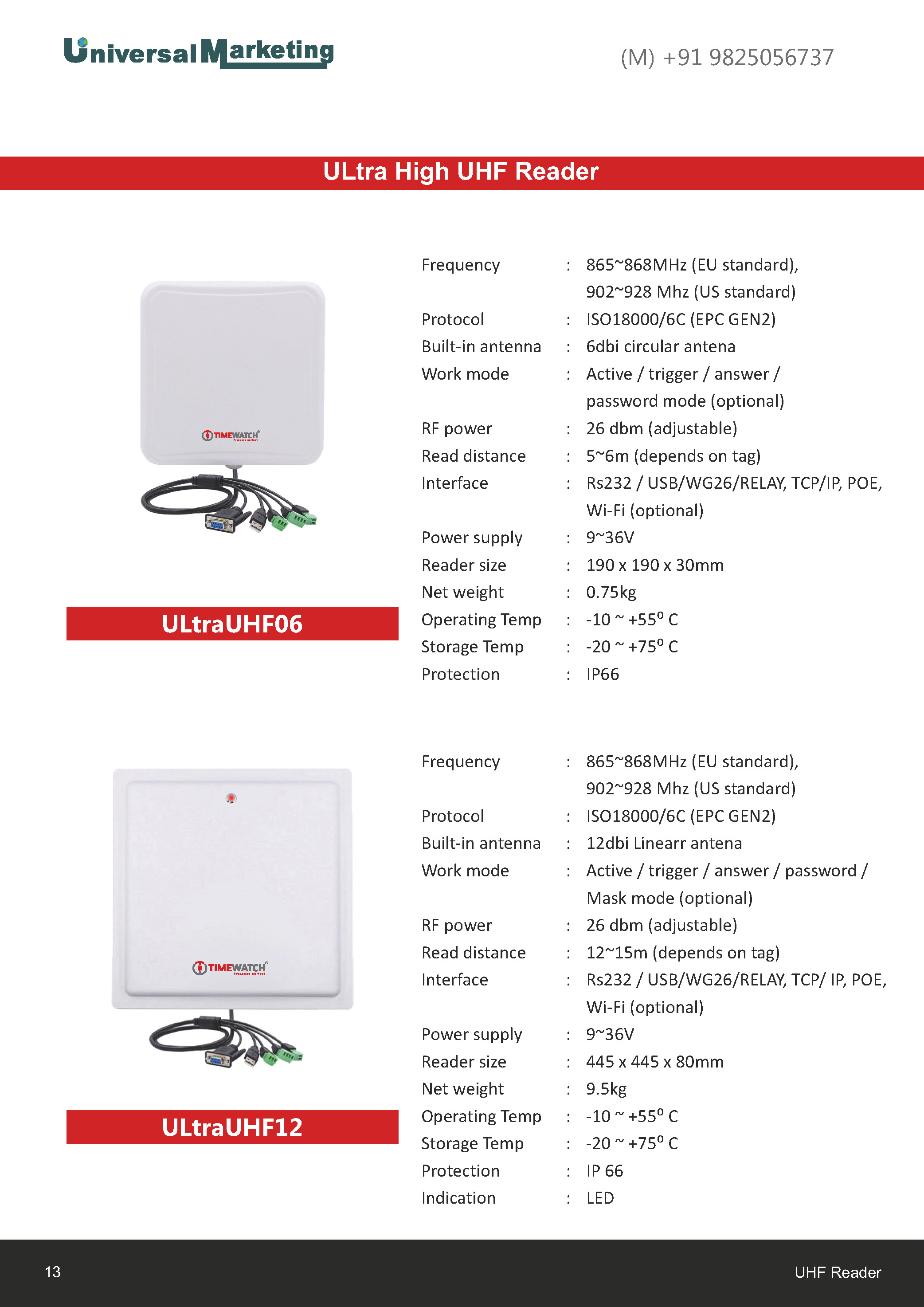 Biometric and security solutions - ULtra high UHF readers