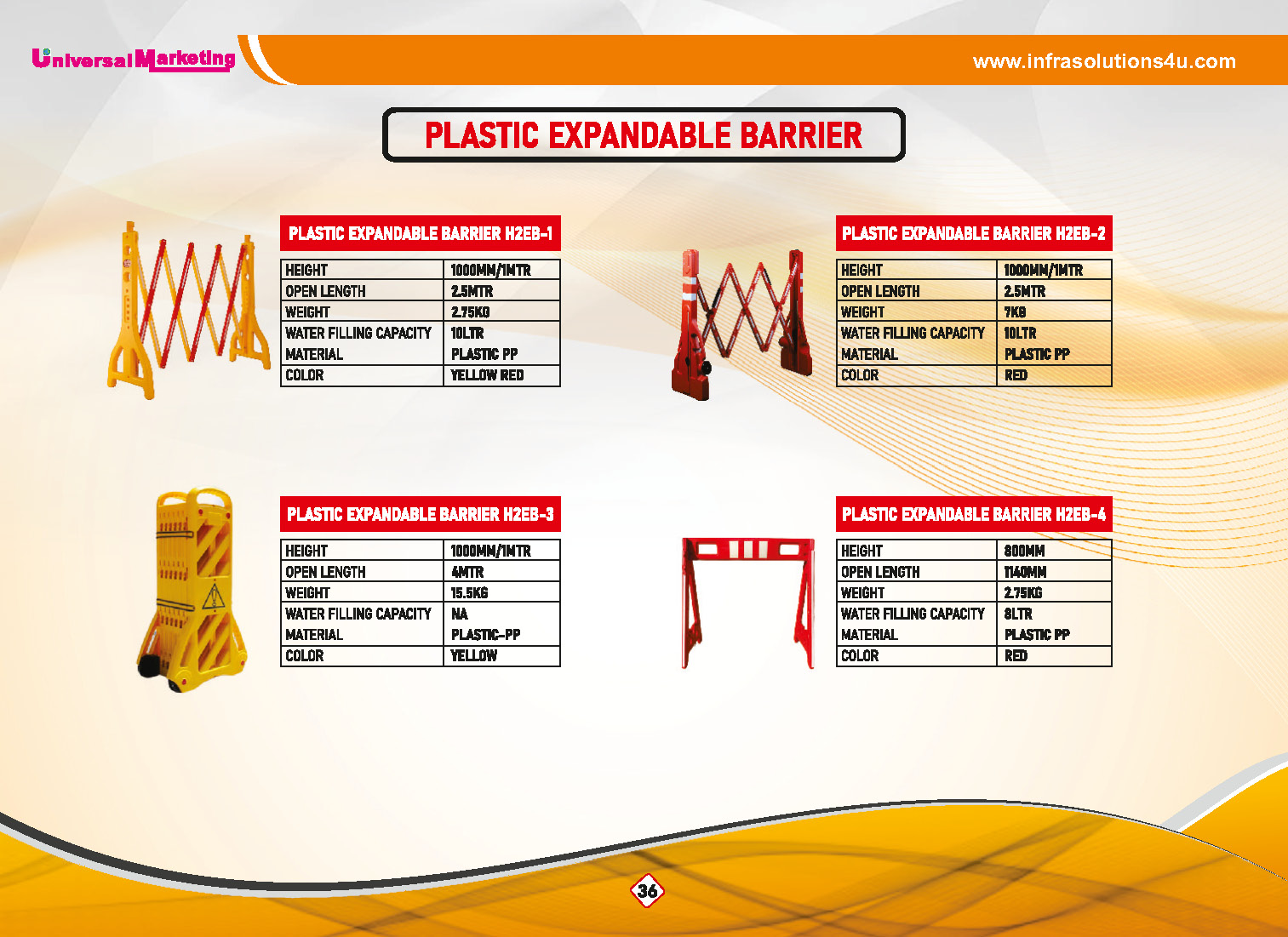 Road safety products - Plastic expandable barriers