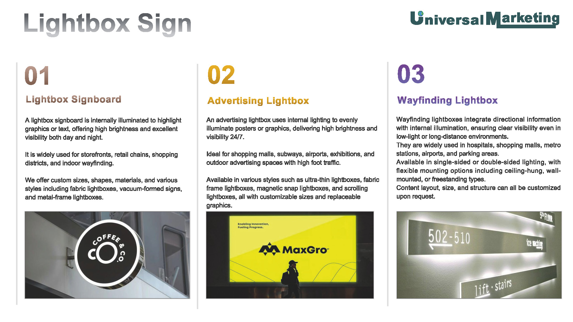 Premium signage solutions - Lightbox signs