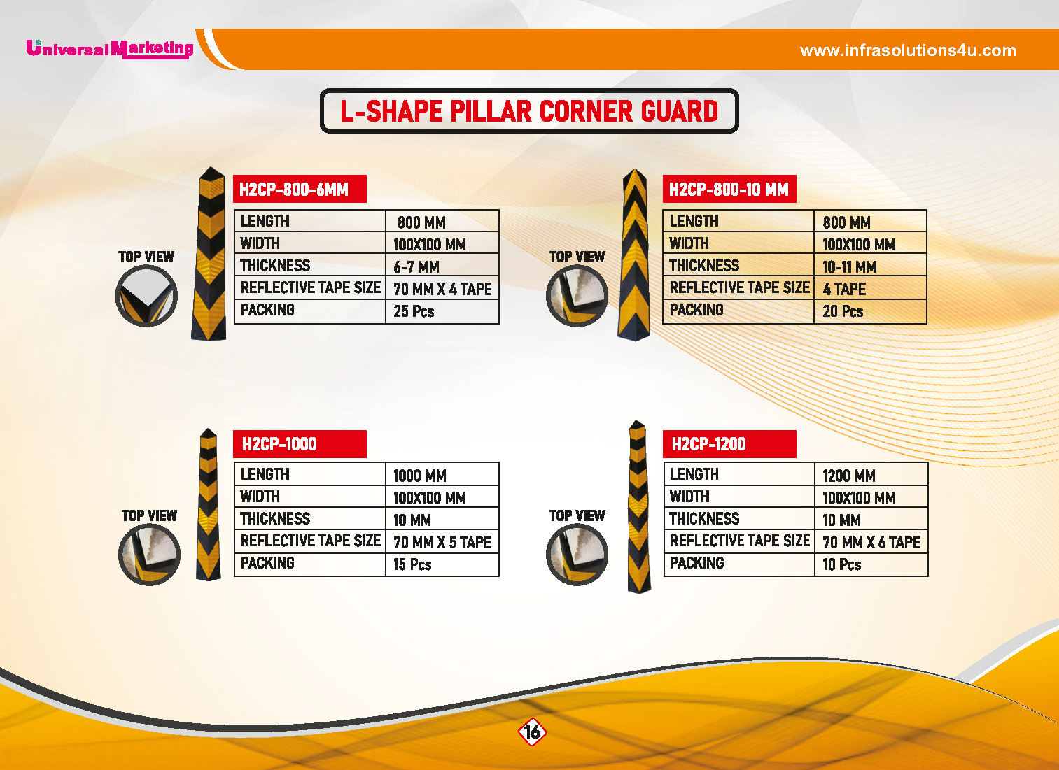Road safety products - L shape pillar corner guards