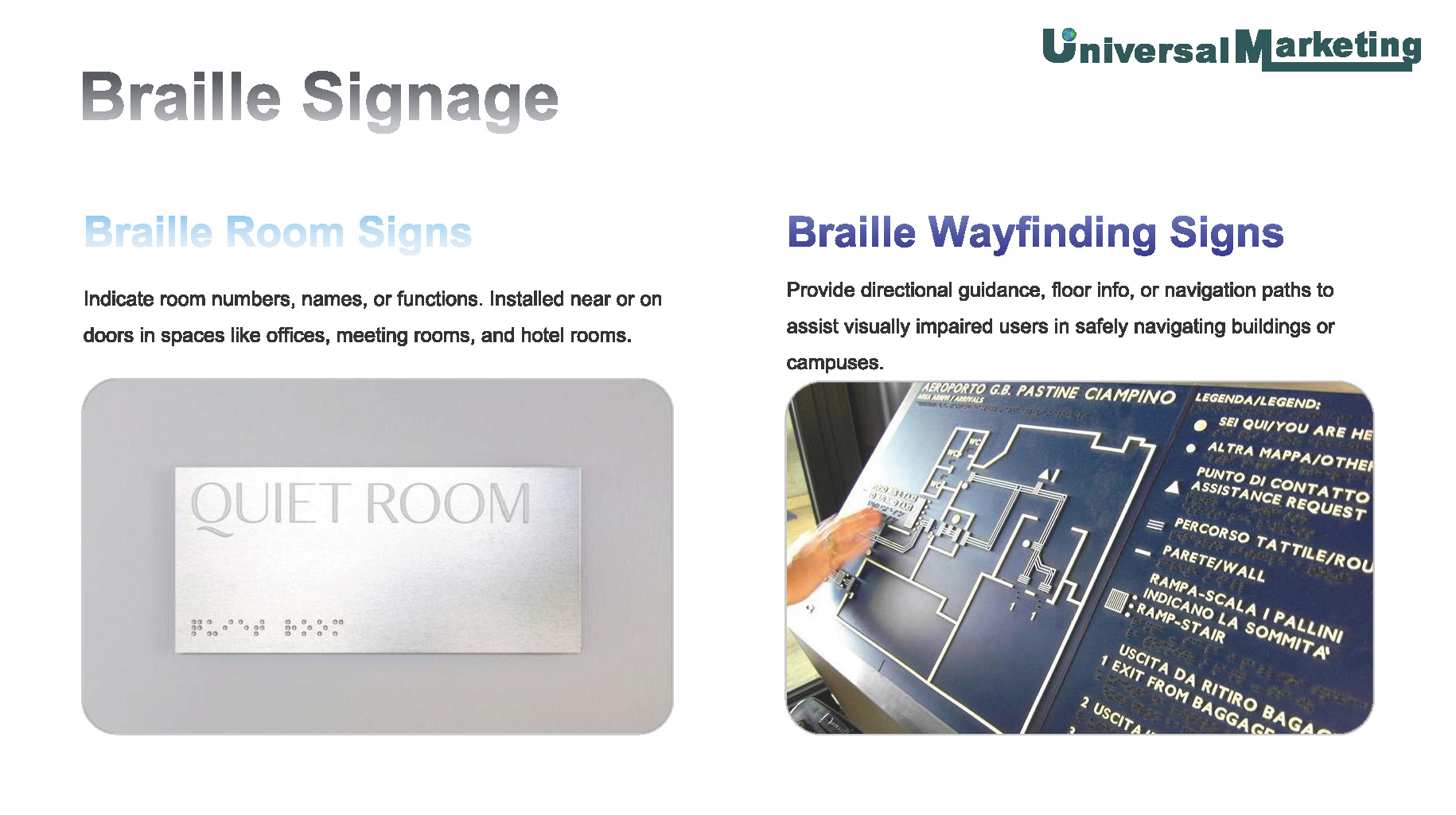 Premium signage solutions - Braille signage