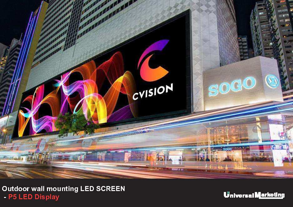 Digital LED display screen solutions - Outdoor wall mounted LED screen
