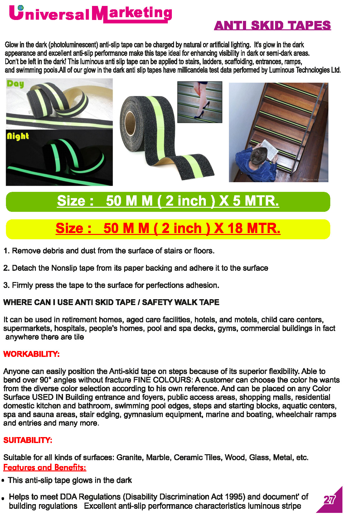 Fire safety signage solutions - Anti skid tapes