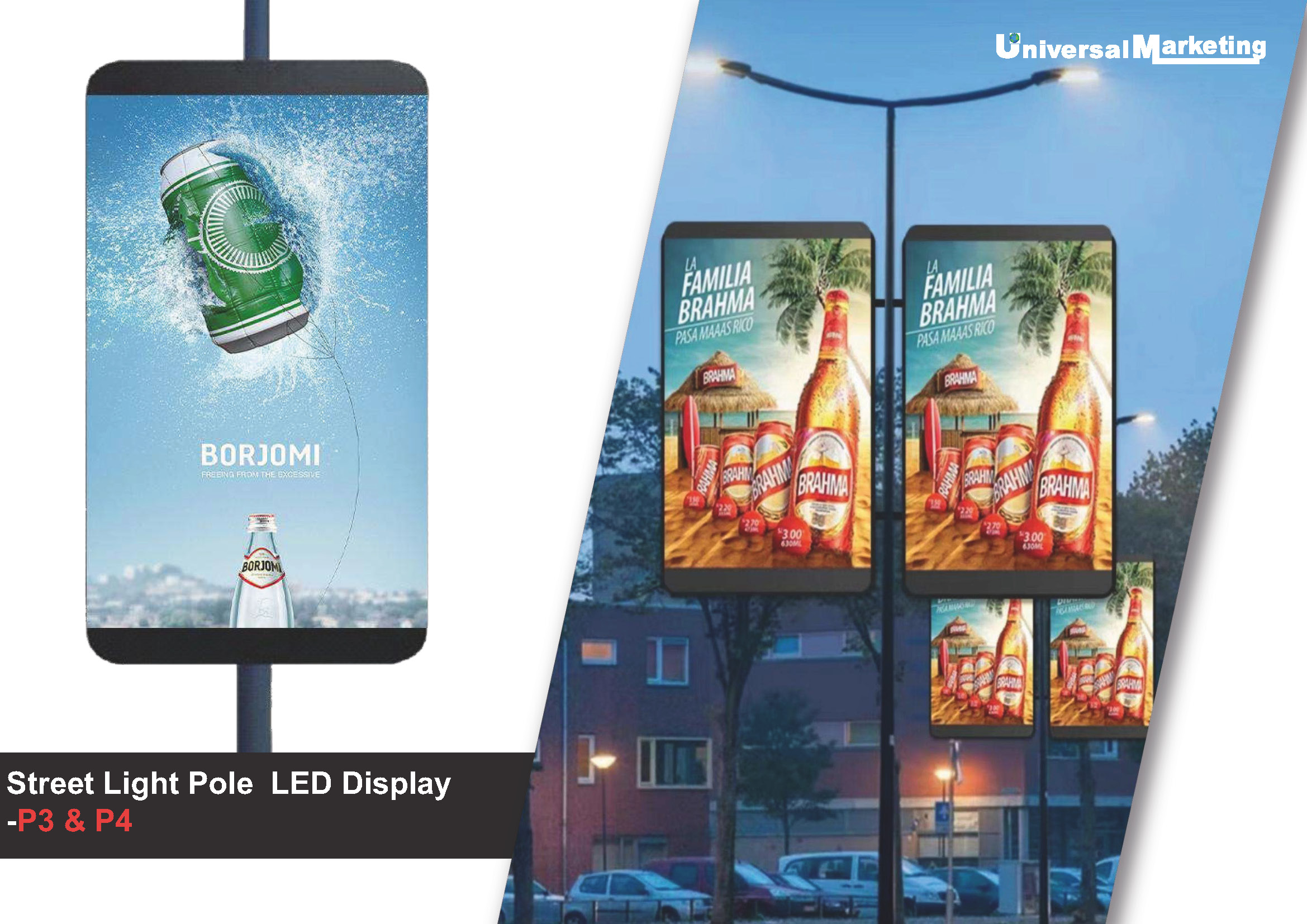 Digital LED display screen solutions - Street light pole LED display