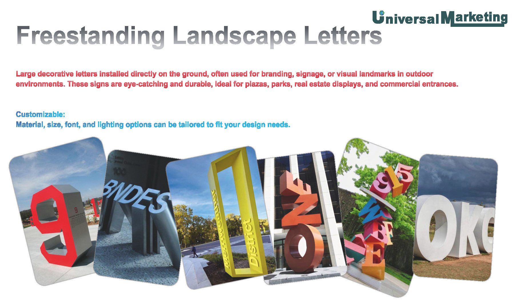 Premium signage solutions - Freestanding landscape letters