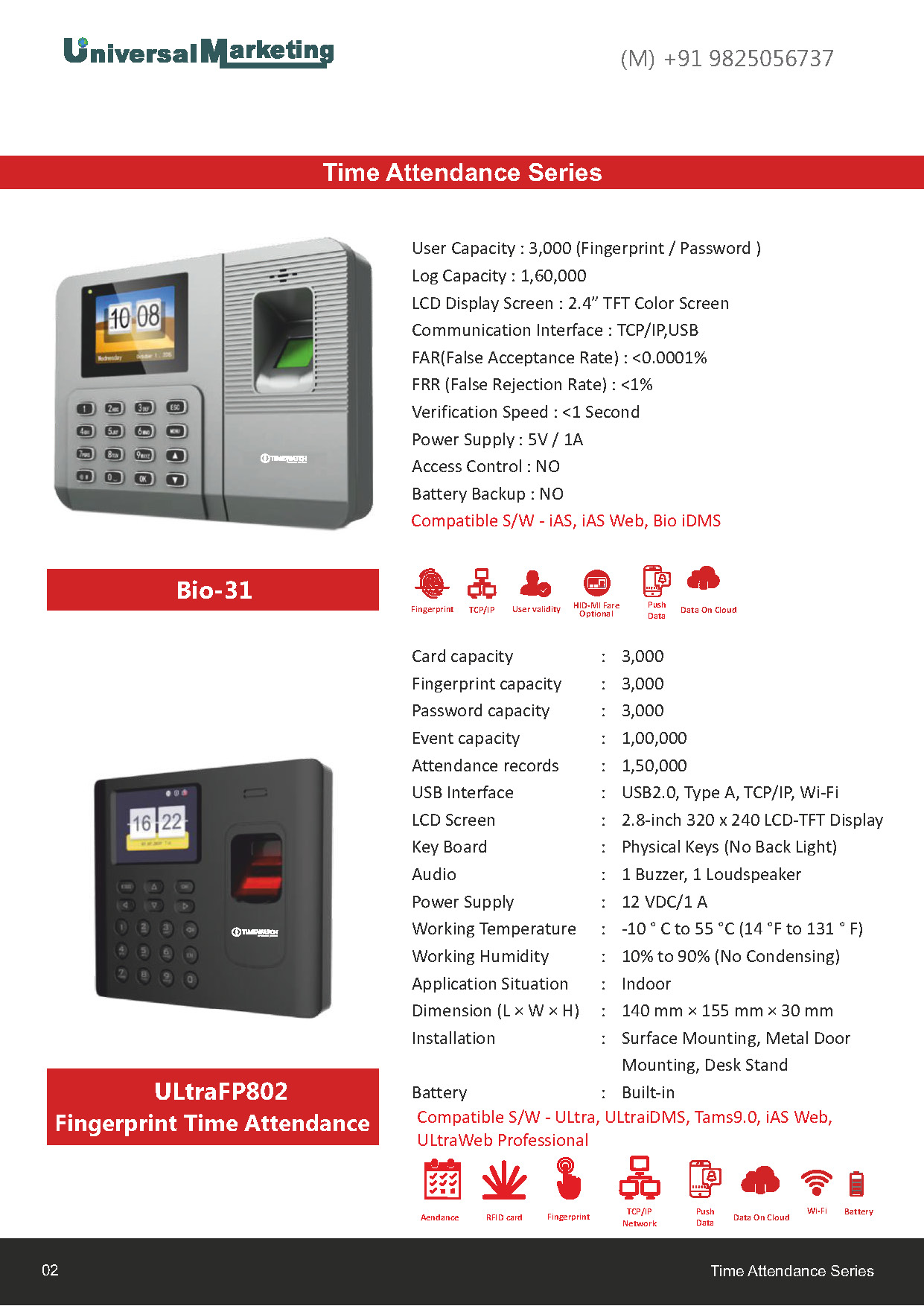 Biometric and security solutions - Time attendance series