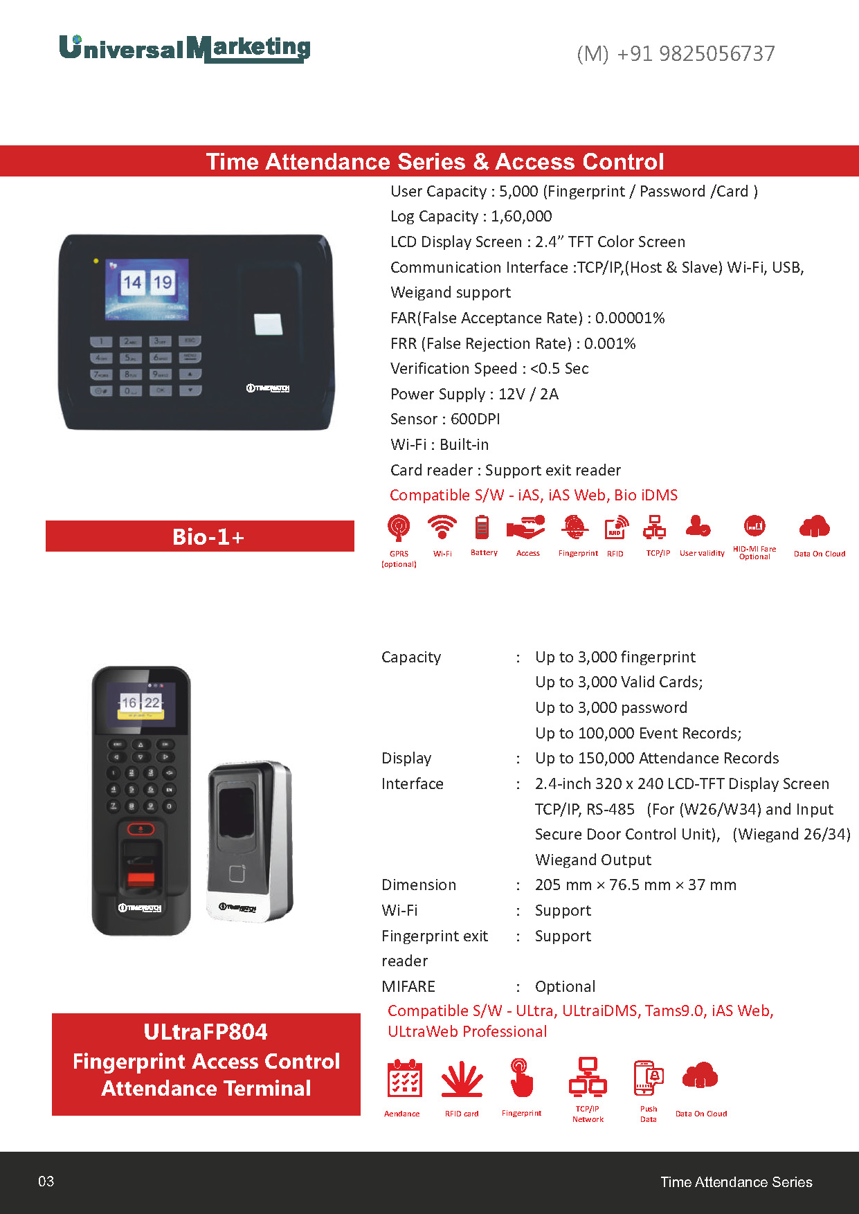 Biometric and security solutions - Time attendance and access control terminals