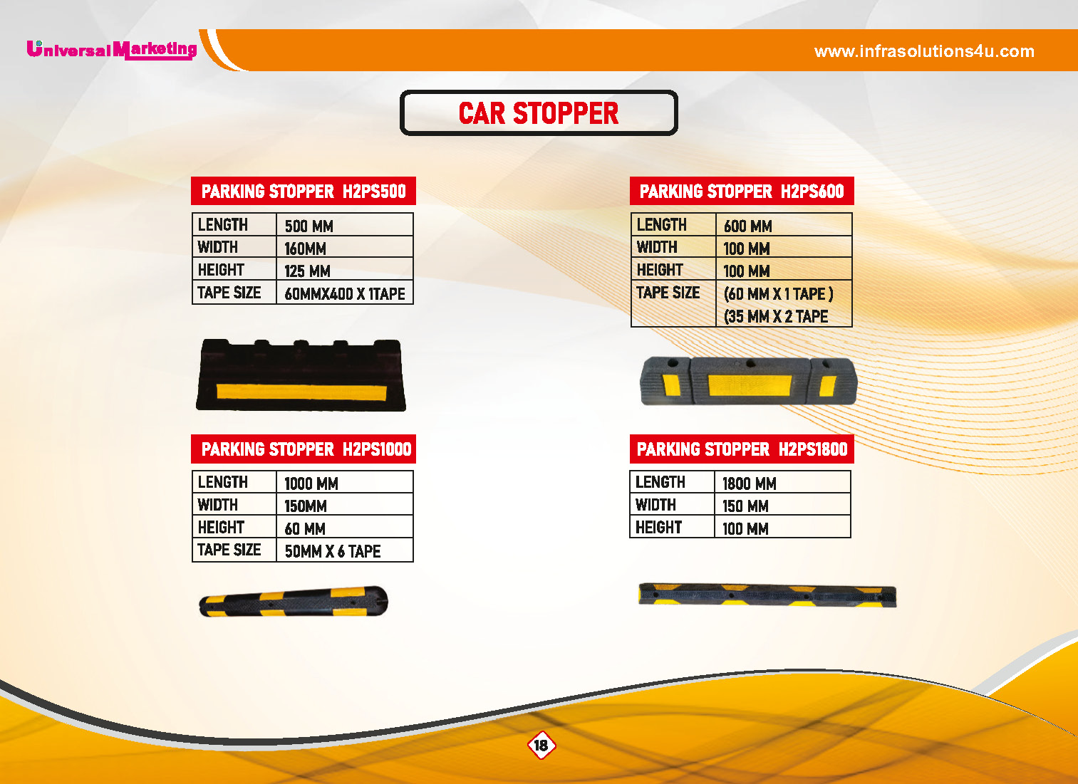 Road safety products - Car stoppers and parking stoppers